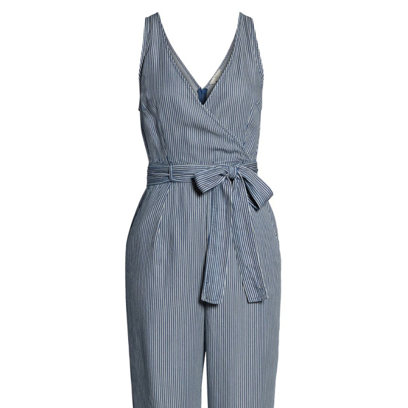 French Connection Julienne Stripe Belted Jumpsuit - Picture 4 of 4